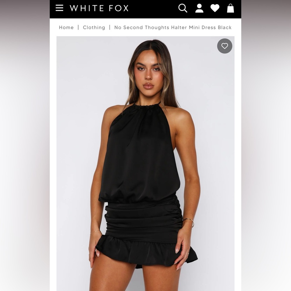 No Second Thoughts Black Halter Mini Dress